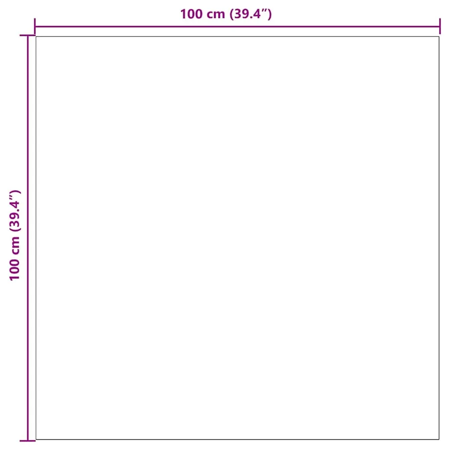 Tapis Couloir Gris clair 100 x 100 cm tissu - 9