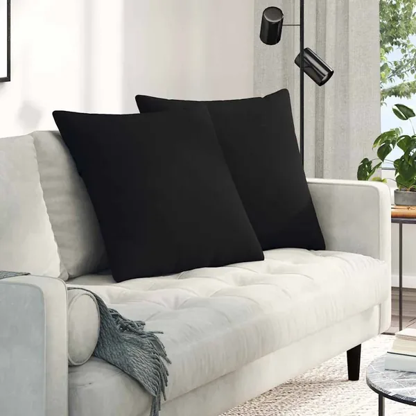 Coussins de canapé 2 pcs Noir 80 x 80 cm tissu