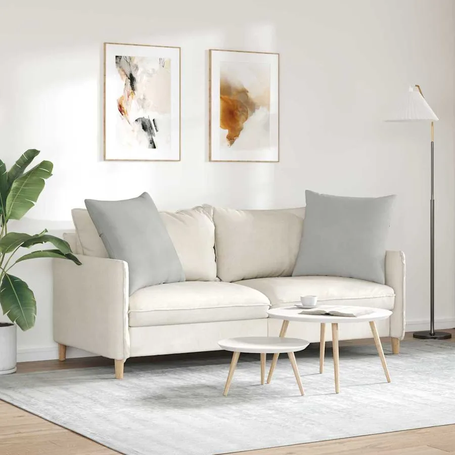 Coussins de canapé 2 pcs Gris clair 80 x 80 cm tissu - 4