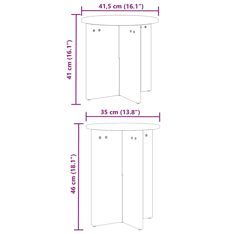 Table basse 2 pcs Blanc - 10