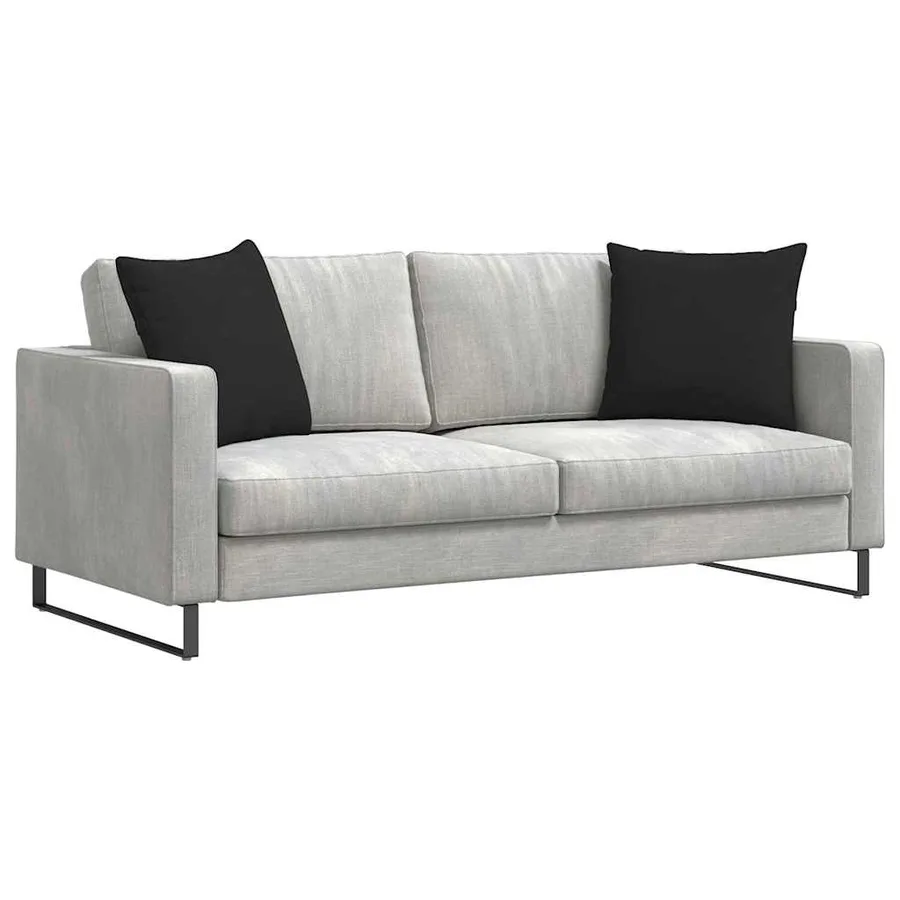 Coussins de canapé 2 pcs Noir 50 x 50 cm tissu - 3