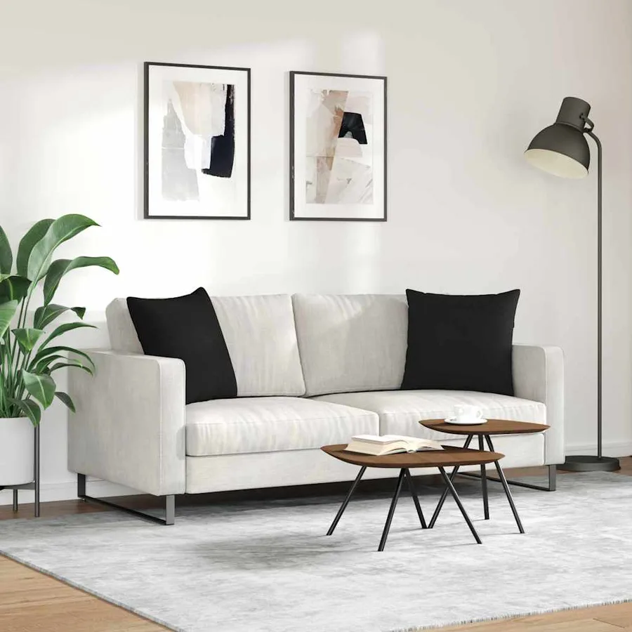 Coussins de canapé 2 pcs Noir 50 x 50 cm tissu - 4