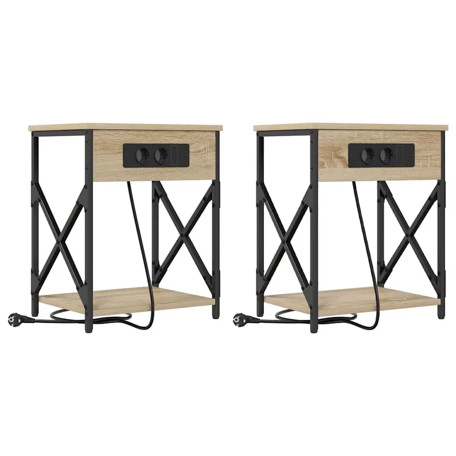 Cabinet de chevet 2 pcs Chêne Sonoma 41 x 31 x 51 cm - 2