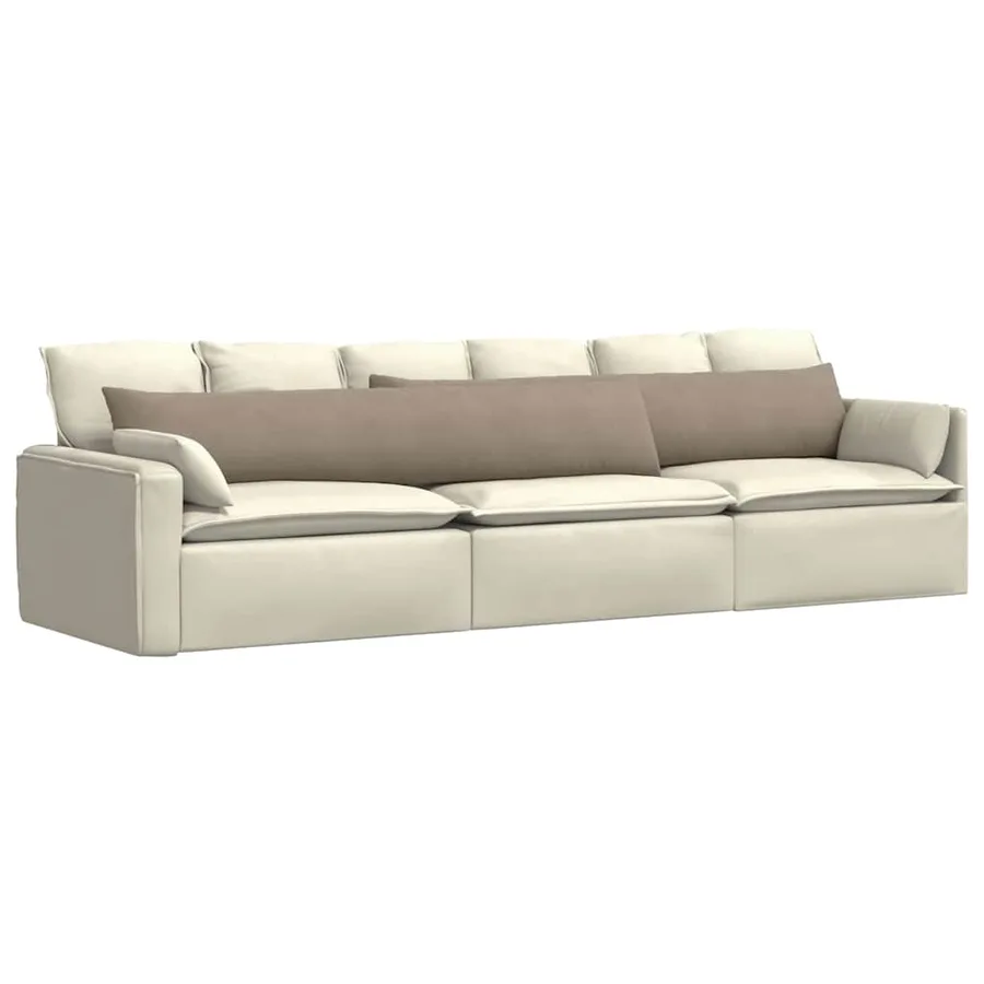 Coussins de canapé 2 pcs Taupe 200 x 40 cm tissu - 3