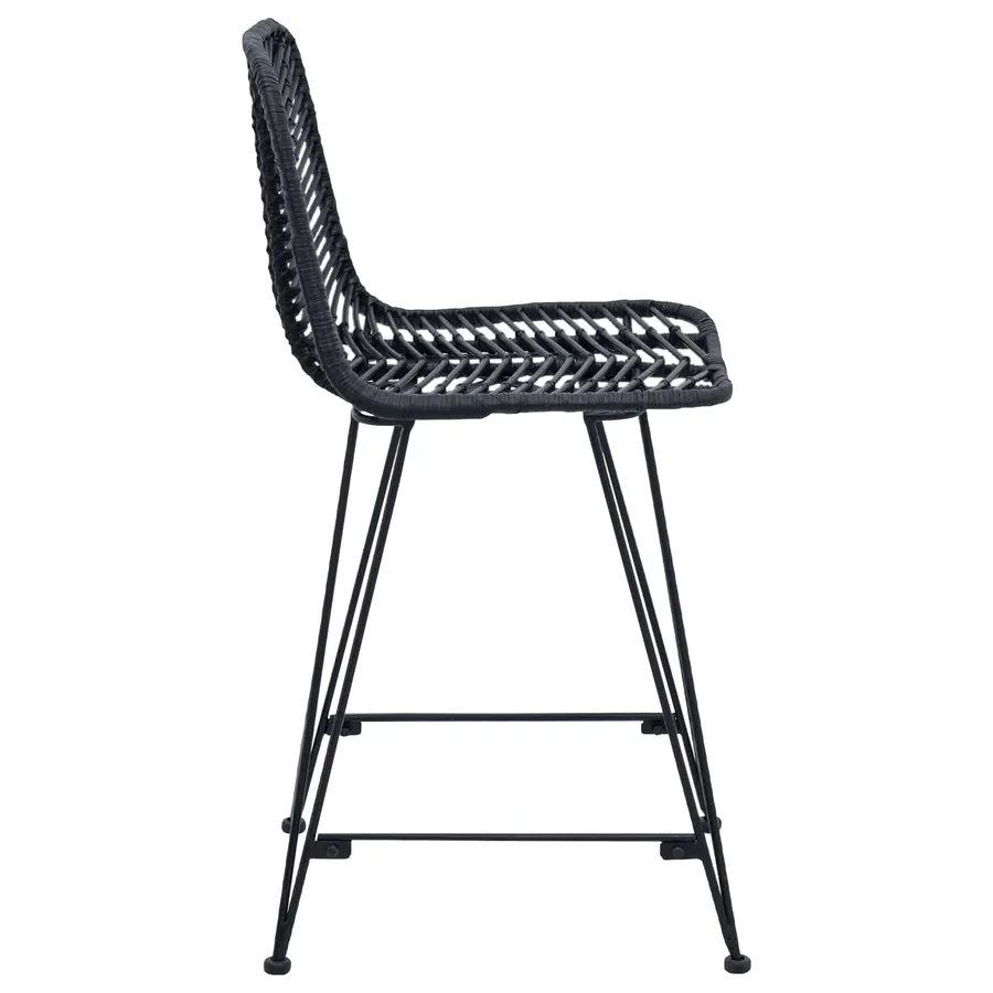 Chaise de bar 2 pcs 44,5 x 54,5 x 97,5 cm Rotin et métal - 6