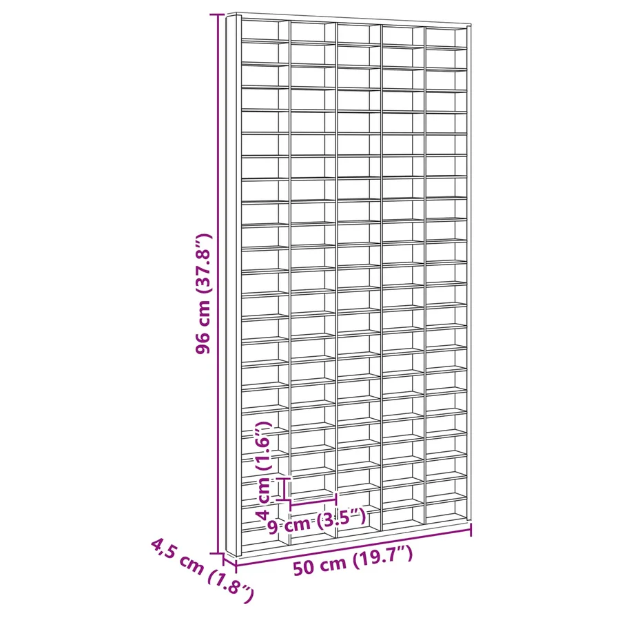 Vitrine Murale Beige 50 x 4,5 x 96 cm Bois d'ingénierie - 7