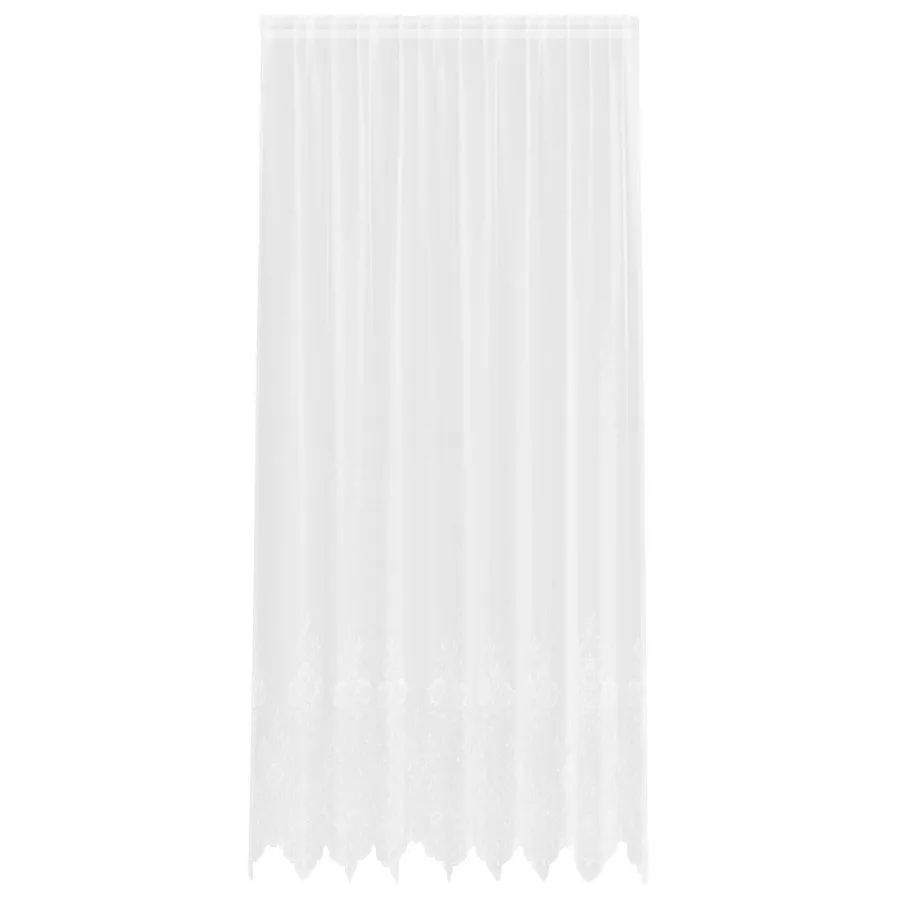 Rideau en Dentelle Floral Blanc 280 x 200 cm Polyester - 2