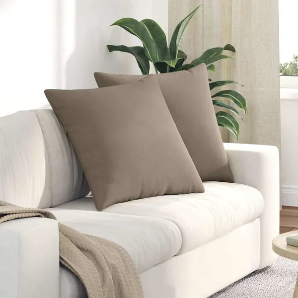 Coussins de canapé 2 pcs Taupe 60 x 60 cm tissu