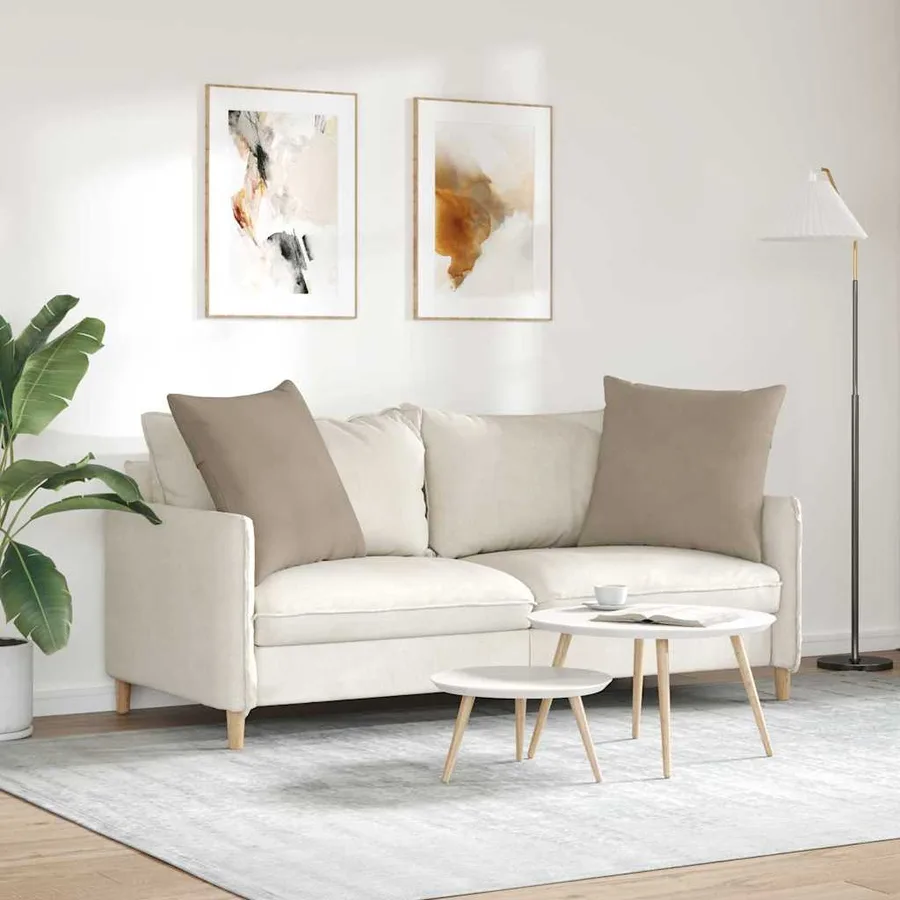 Coussins de canapé 2 pcs Taupe 60 x 60 cm tissu - 4