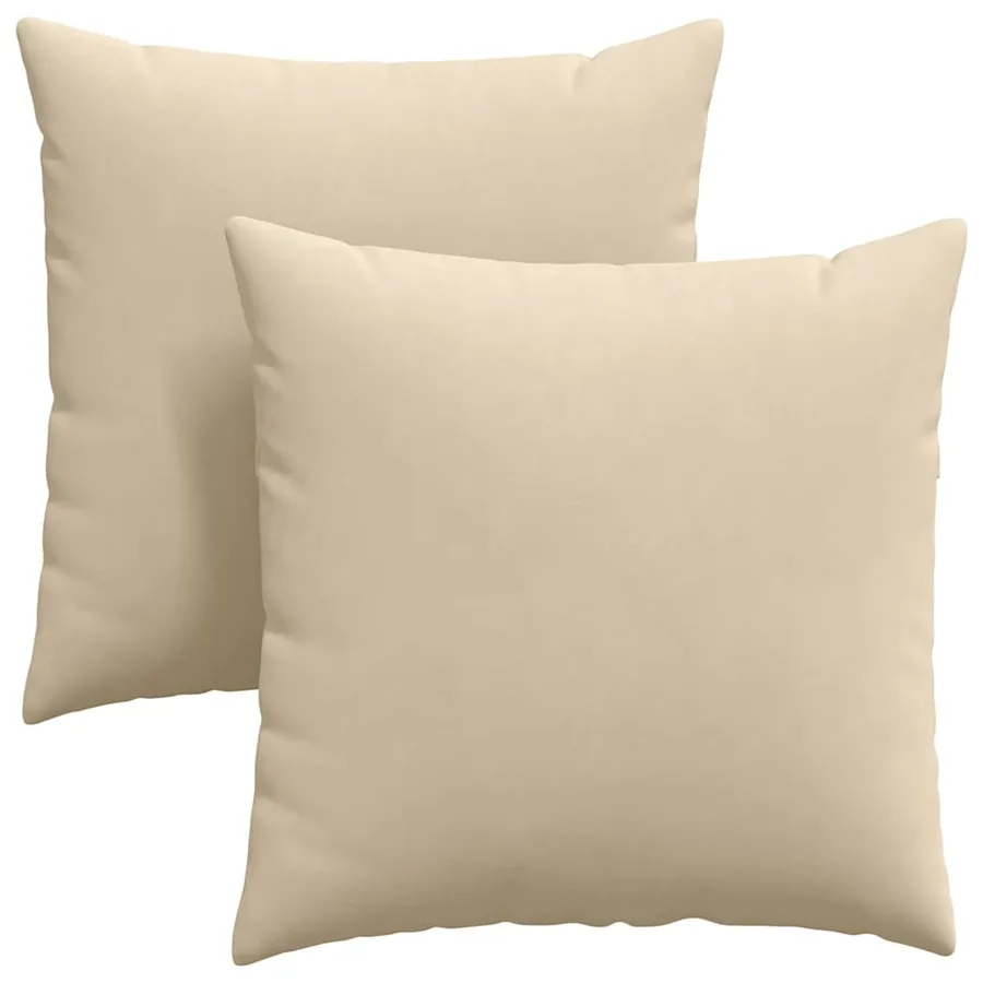 Coussins de canapé 2 pcs Crème 60 x 60 cm tissu - 2