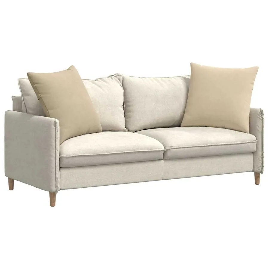 Coussins de canapé 2 pcs Crème 60 x 60 cm tissu - 3