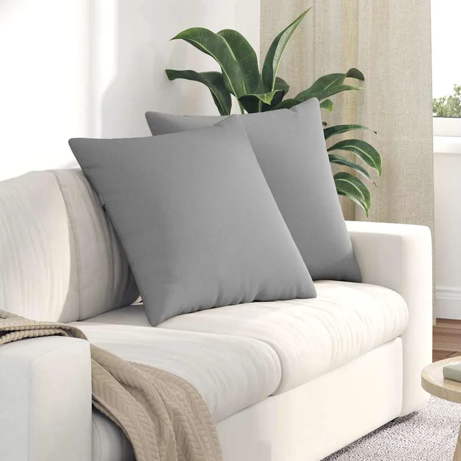 Coussins de canapé 2 pcs Gris nuage 80 x 80 cm tissu
