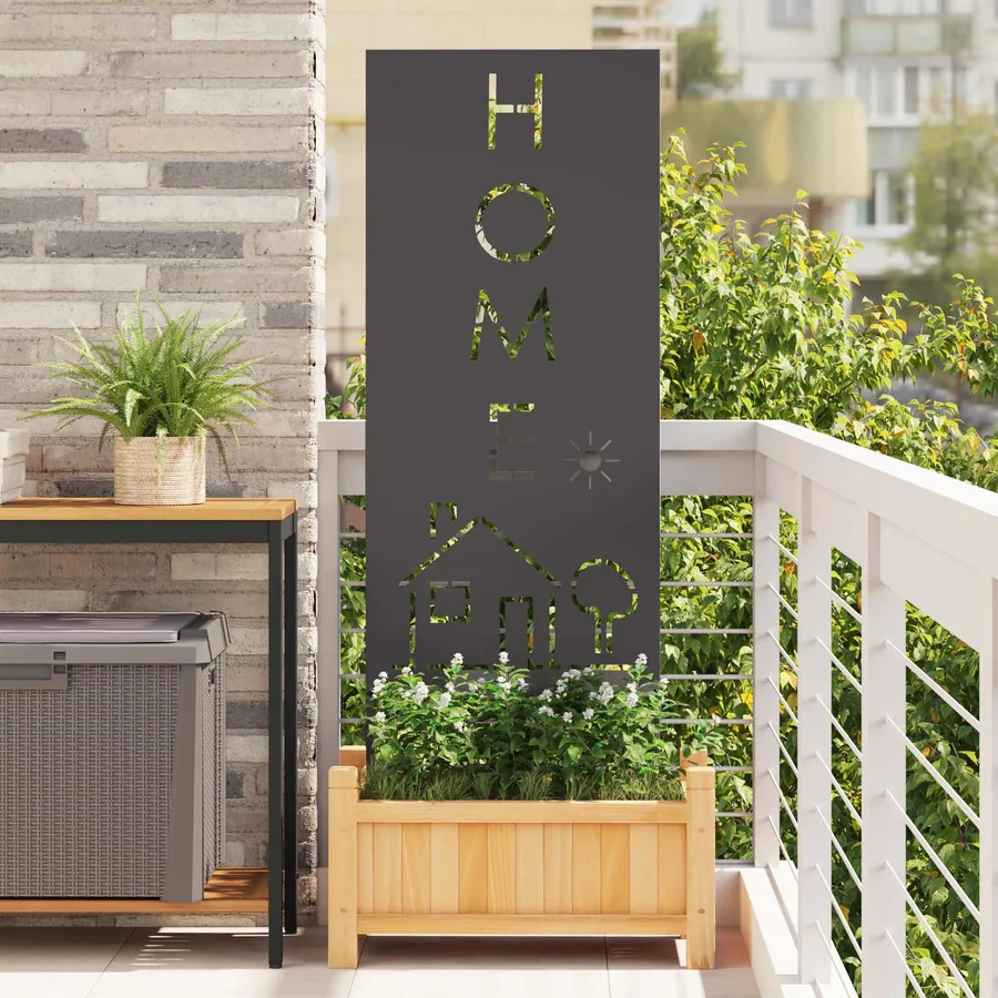 Écran de confidentialité de jardin Fretwork Noir 50 x 140 cm