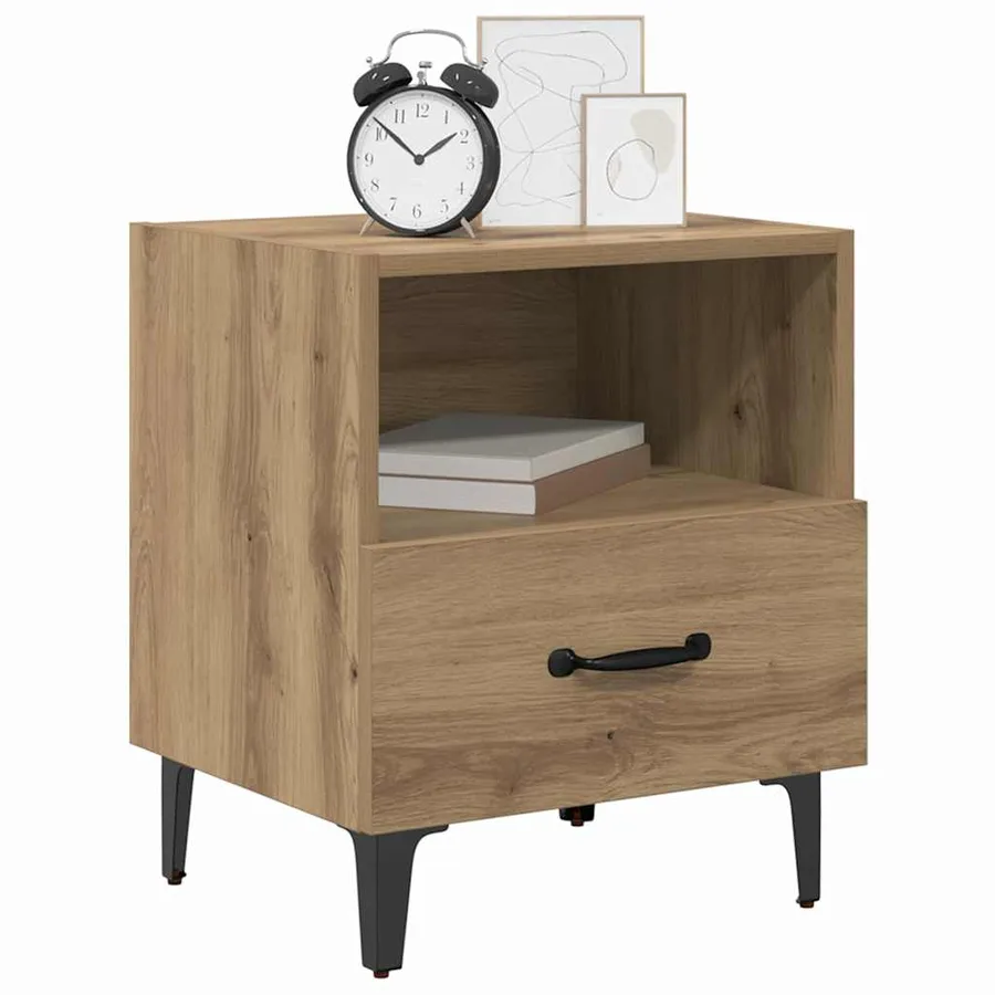 Cabinet de chevet 2 pc Chêne artisanal 40 x 35 x 47,5 cm - 3