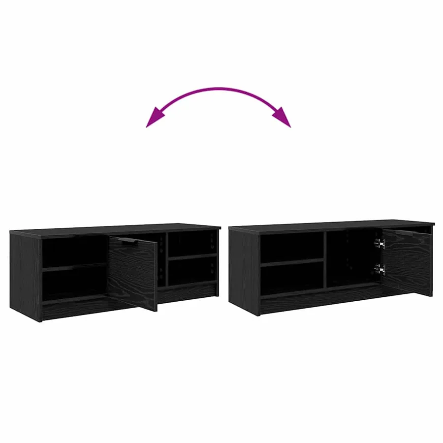 Meuble TV Chêne noir 102 x 35 x 36,5 cm Bois d'ingénierie - 8