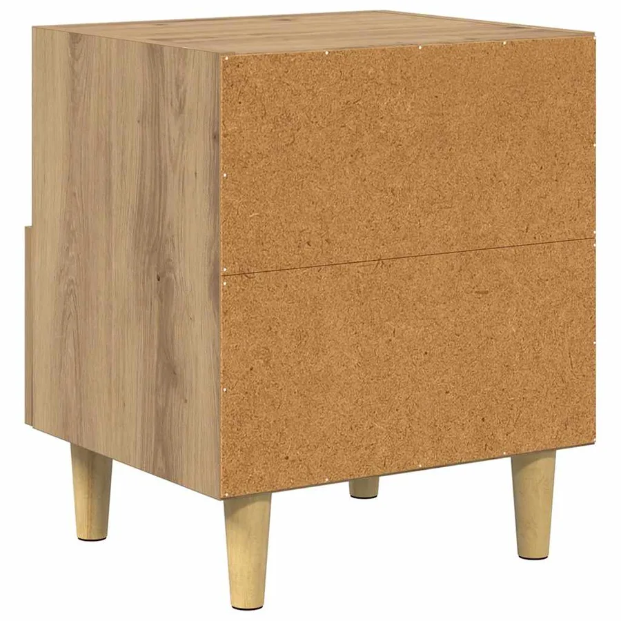 Cabinet de chevet 2 pc Chêne artisanal 40 x 35 x 47 cm - 9