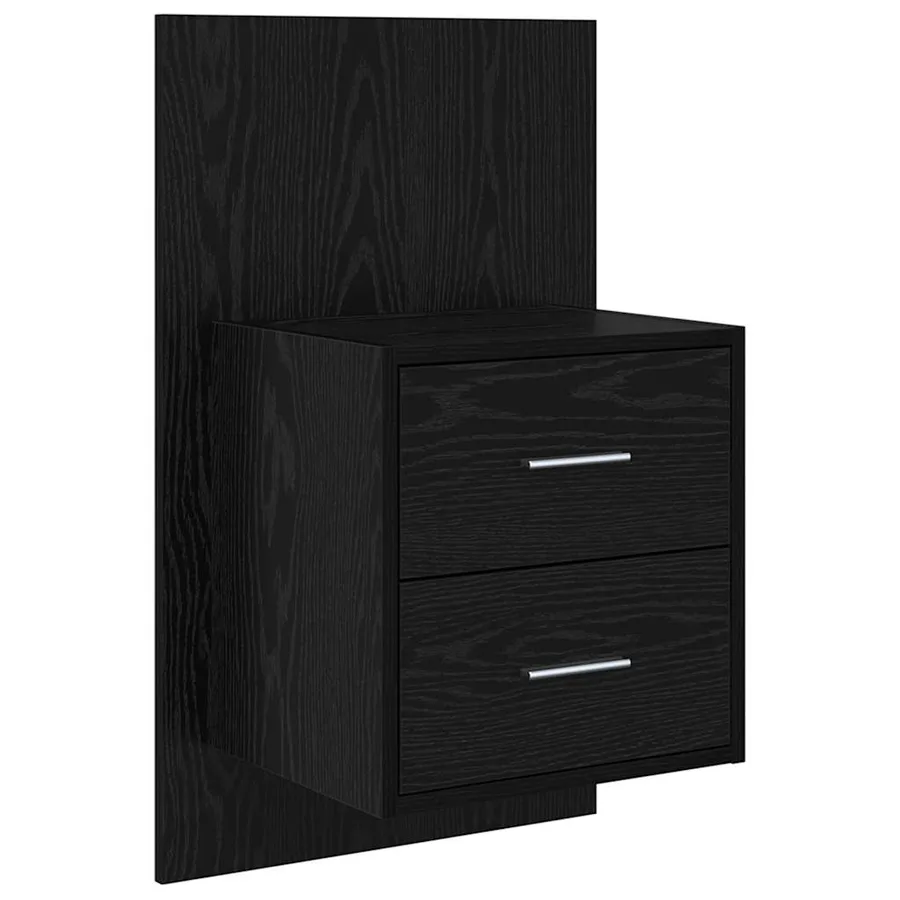 Cabinet de chevet mural 2 pcs Chêne noir 48,5 x 32,5 x 80 cm - 6
