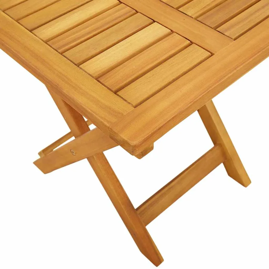 Transat avec coussin Beige Bois d'Acacia Massif - 7