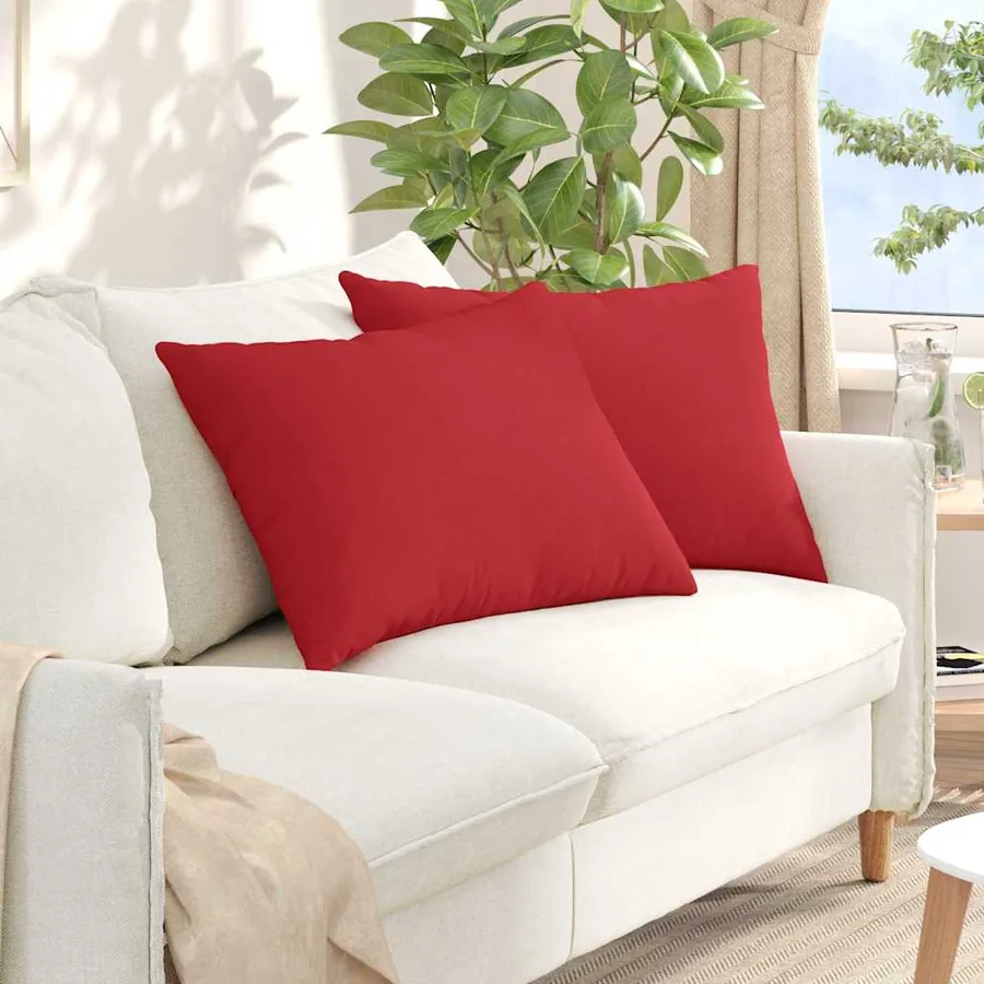 Coussins de canapé 2 pcs Rouge 70 x 50 cm tissu