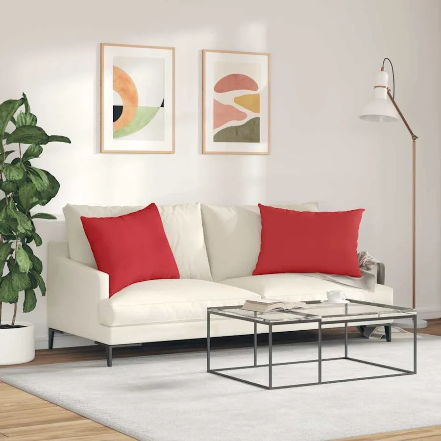 Coussins de canapé 2 pcs Rouge 70 x 50 cm tissu - 4