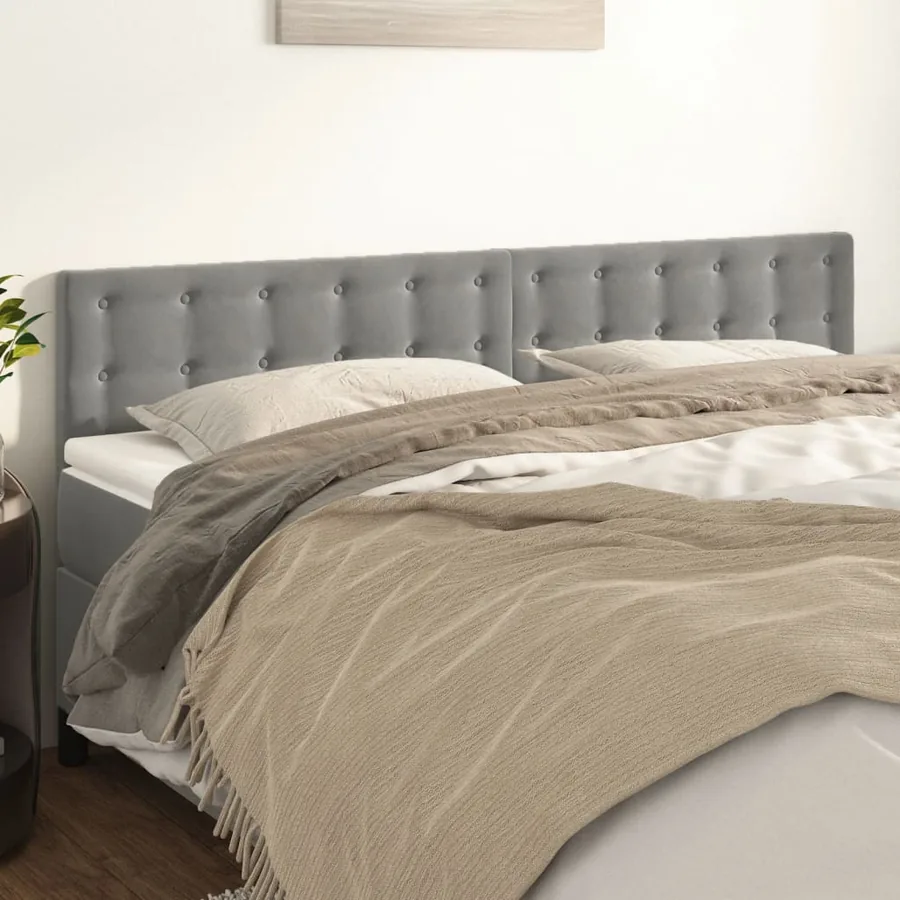Têtes de lit Gris clair 160x5x78/88 cm Velours