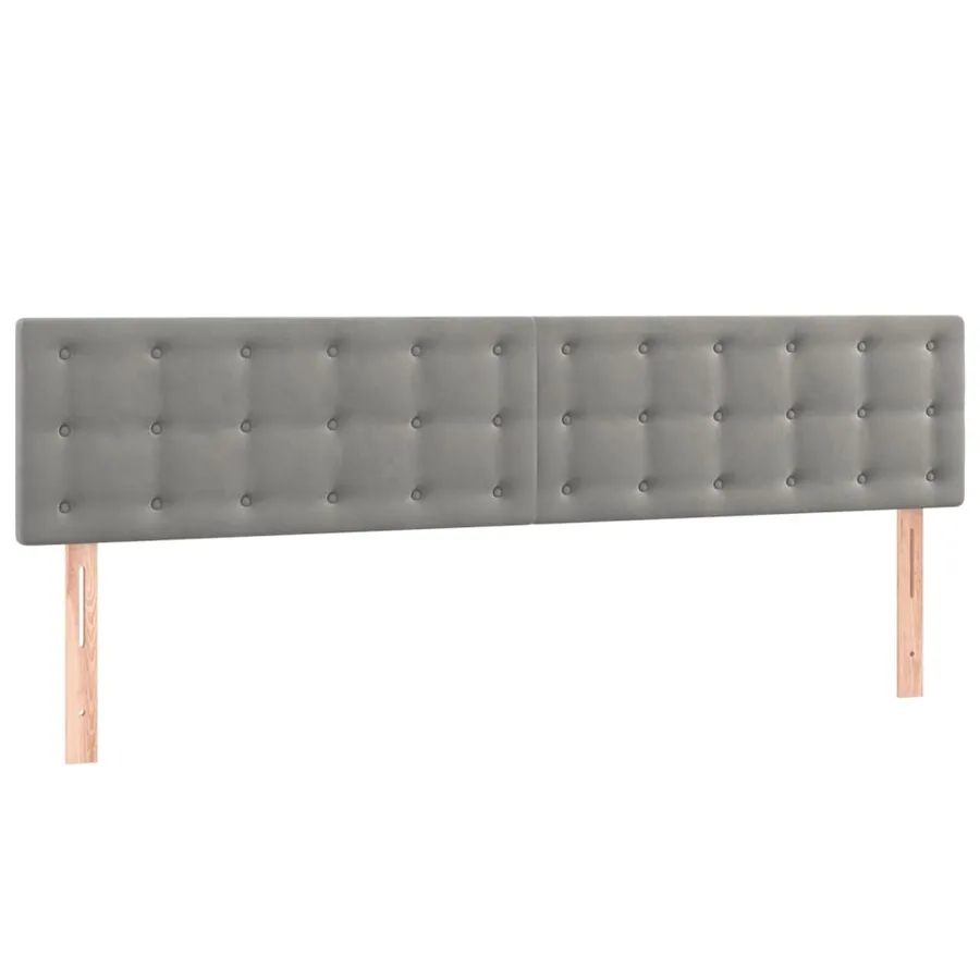 Têtes de lit Gris clair 160x5x78/88 cm Velours - 2