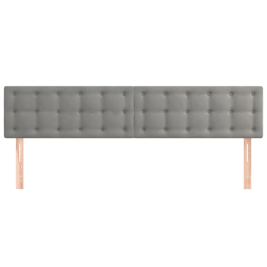 Têtes de lit Gris clair 160x5x78/88 cm Velours - 3