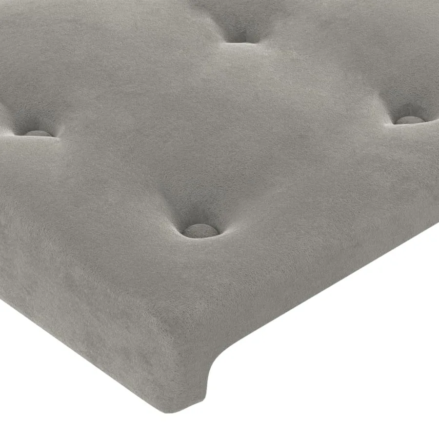 Têtes de lit Gris clair 160x5x78/88 cm Velours - 4