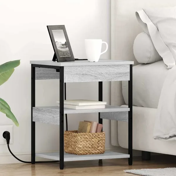 Cabinet de chevet Gris Sonoma 41 x 31 x 51 cm Bois d'ingénierie