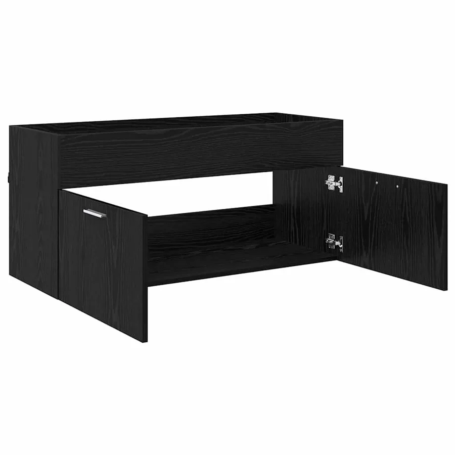 Armoire d'évier avec stockage Chêne noir Bois d'ingénierie - 5