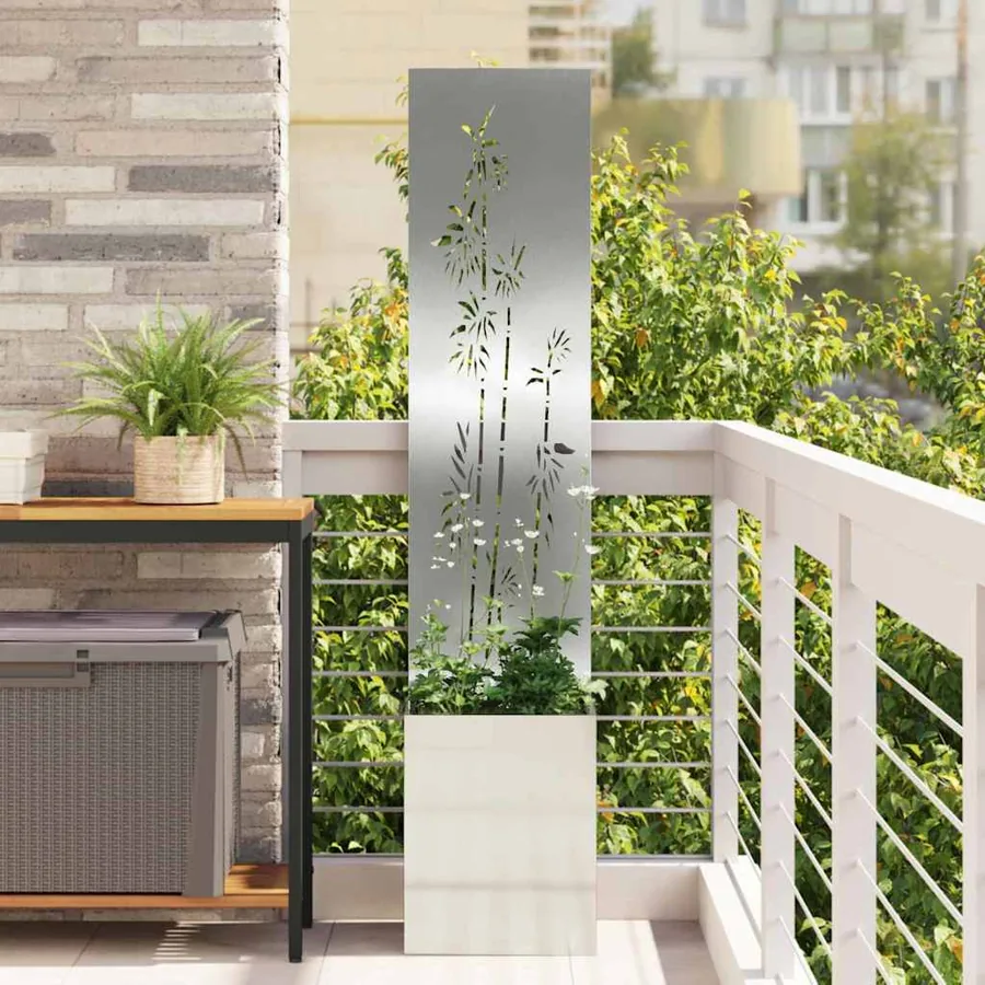Écran de confidentialité de jardin Floral Argenté 32 x 150 cm