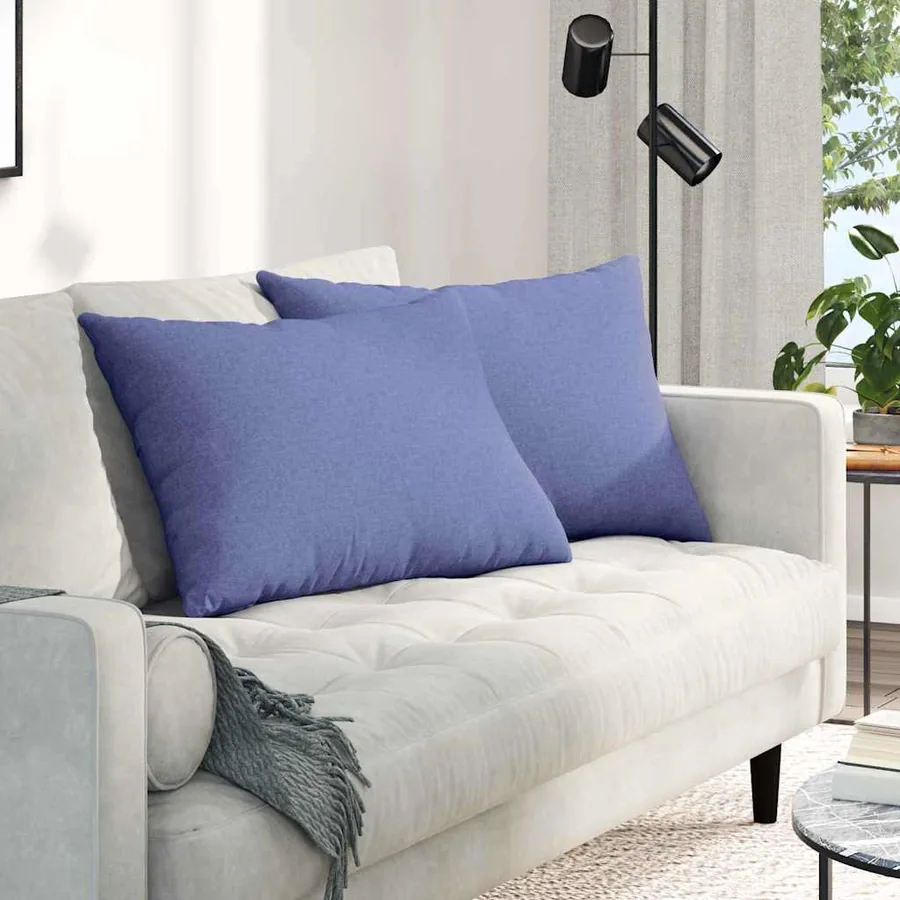 Coussins de canapé 2 pcs Bleu denim 70 x 50 cm tissu
