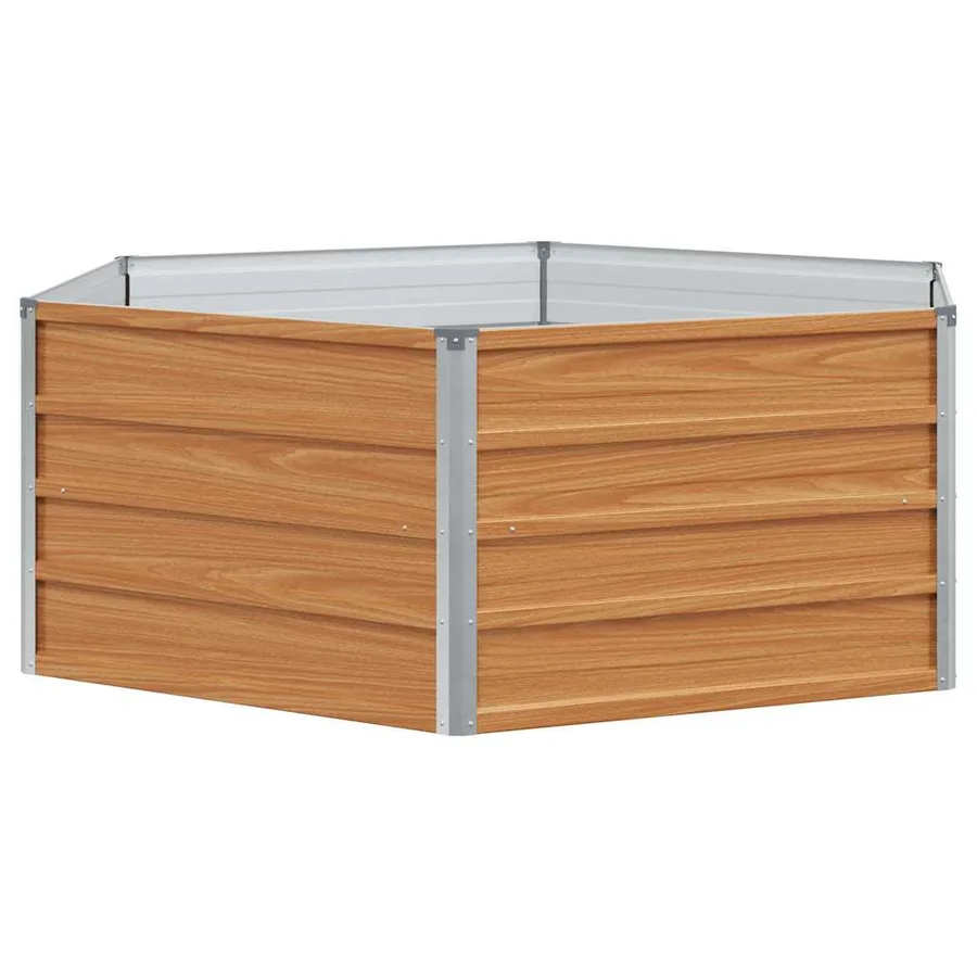 Jardin surélevé Aspect bois 129 x 129 x 45 cm Acier galvanisé - 2