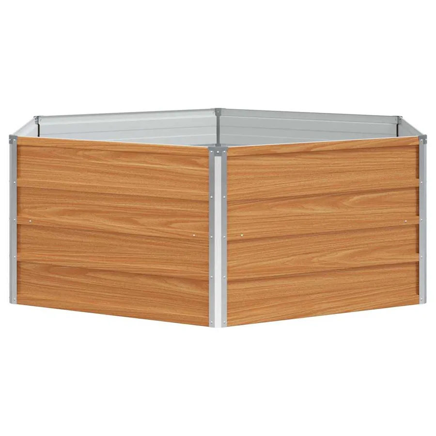 Jardin surélevé Aspect bois 129 x 129 x 45 cm Acier galvanisé - 6