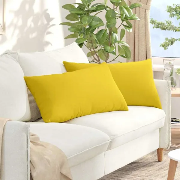 Coussins de canapé 2 pcs Jaune clair 80 x 40 cm tissu