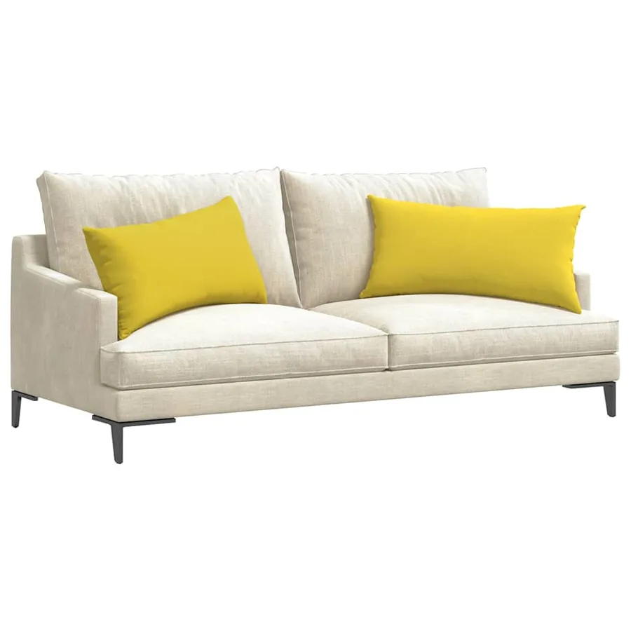 Coussins de canapé 2 pcs Jaune clair 80 x 40 cm tissu - 3