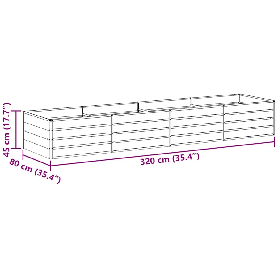 Jardinière surélevée Marron Clair 320 x 80 x 45 cm - 13