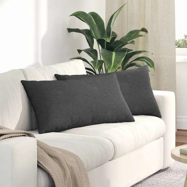 Coussins de canapé 2 pcs Gris foncé 80 x 40 cm