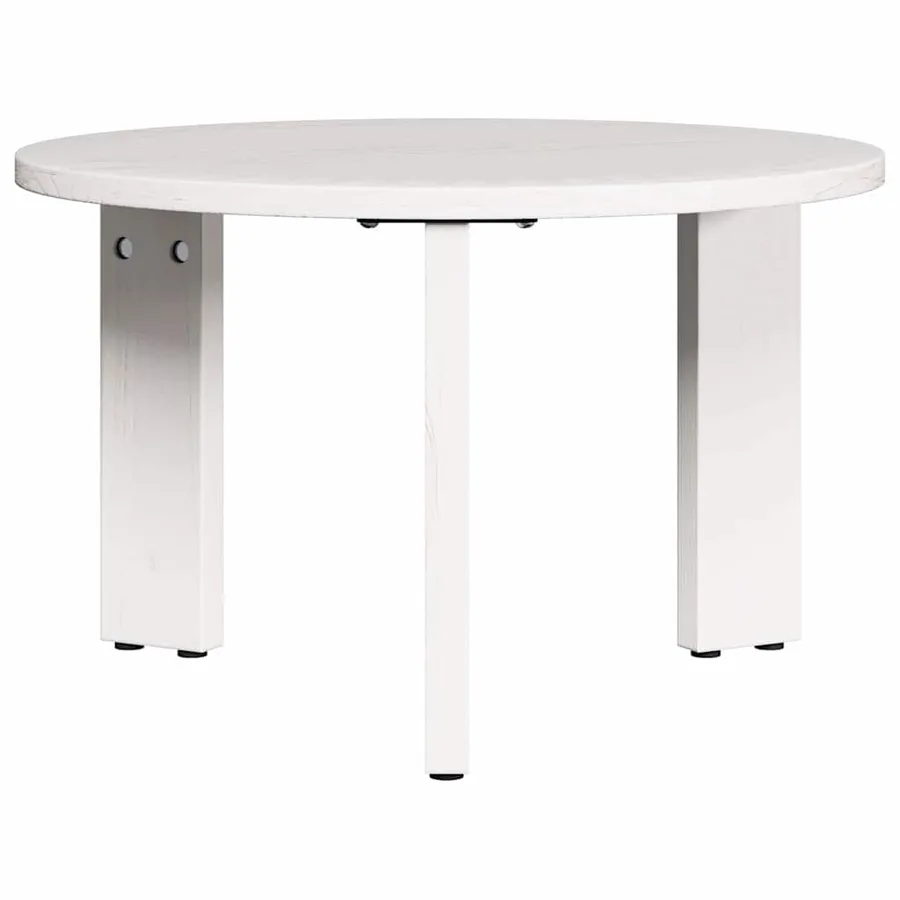 Table basse 2 pcs Blanc Bois de pin massif - 10