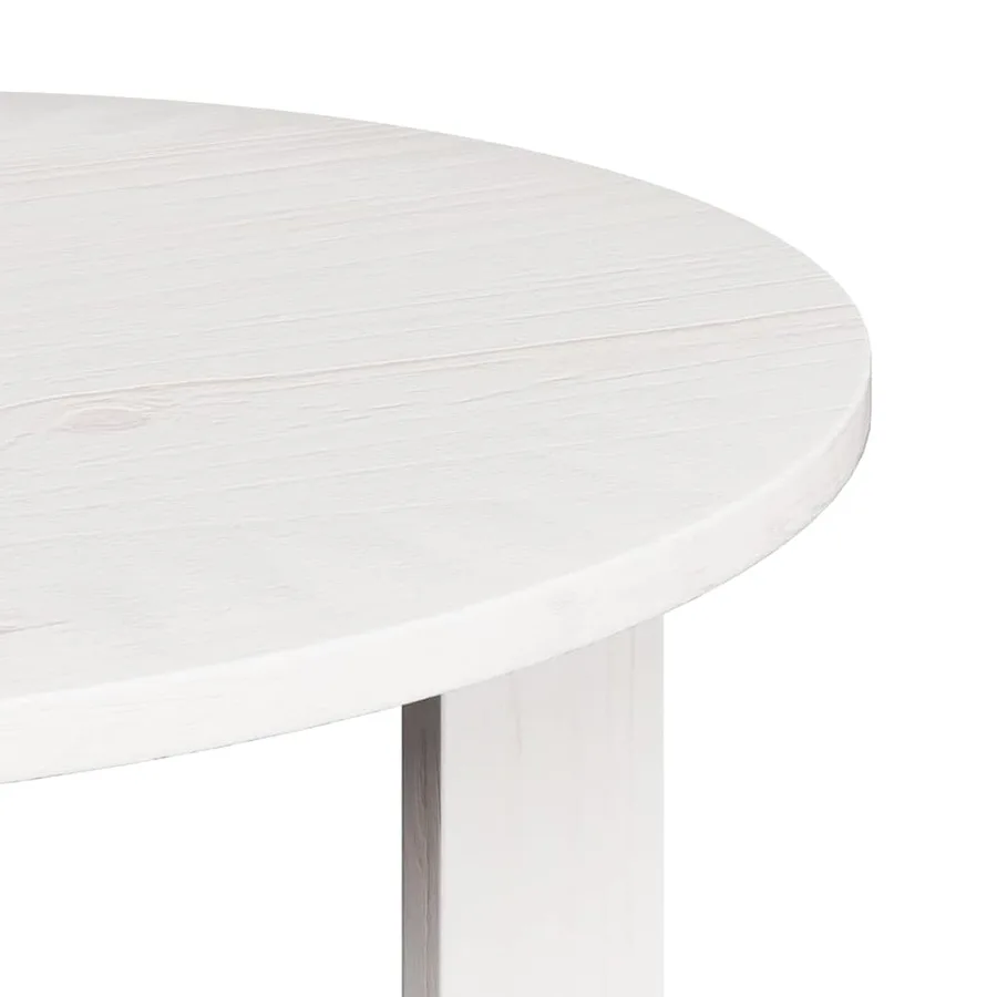 Table basse 2 pcs Blanc Bois de pin massif - 11