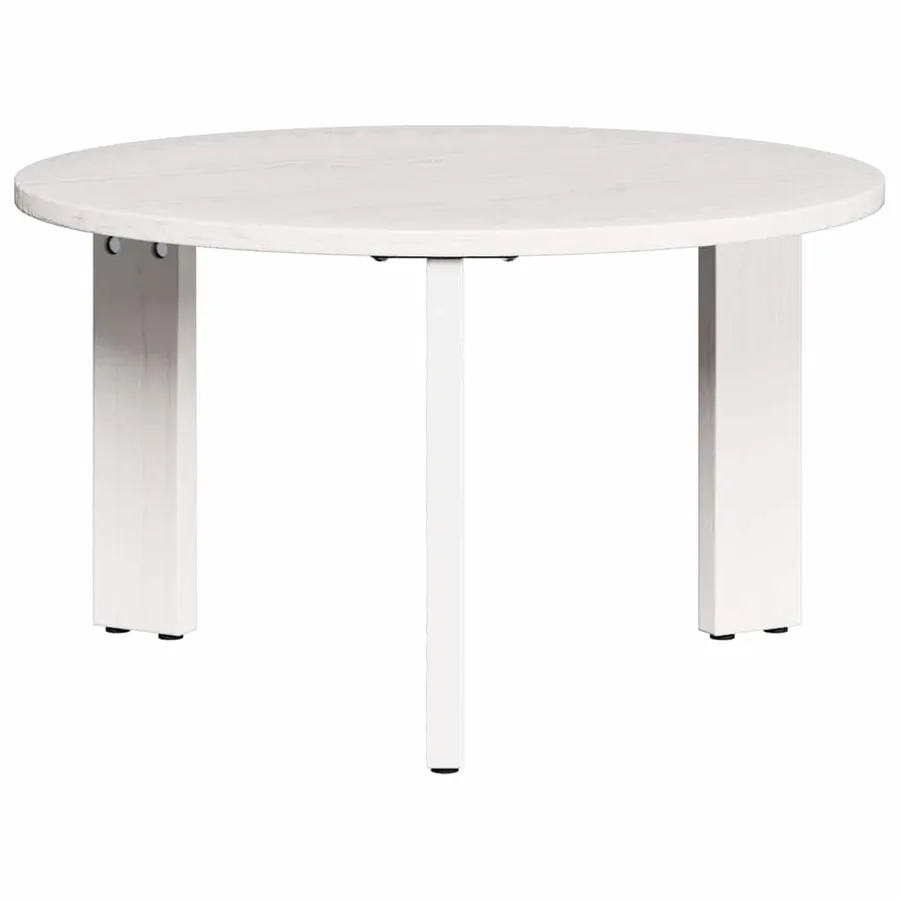 Table basse 2 pcs Blanc Bois de pin massif - 9
