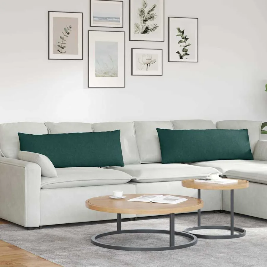 Coussins de canapé 2 pcs Vert foncé 120 x 40 cm tissu