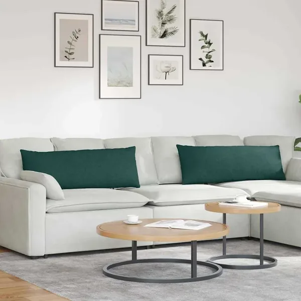 Coussins de canapé 2 pcs Vert foncé 120 x 40 cm tissu