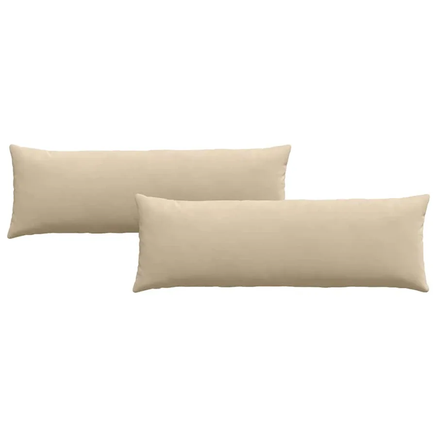 Coussins de canapé 2 pcs Crème 120 x 40 cm tissu - 2