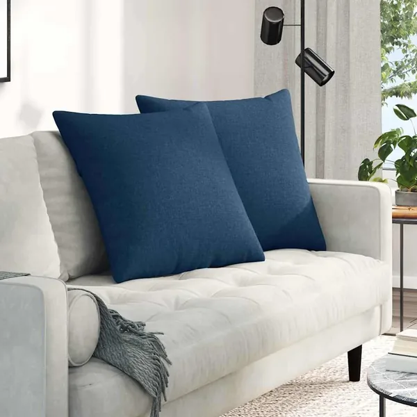 Coussins de canapé 2 pcs Bleu 60 x 60 cm tissu