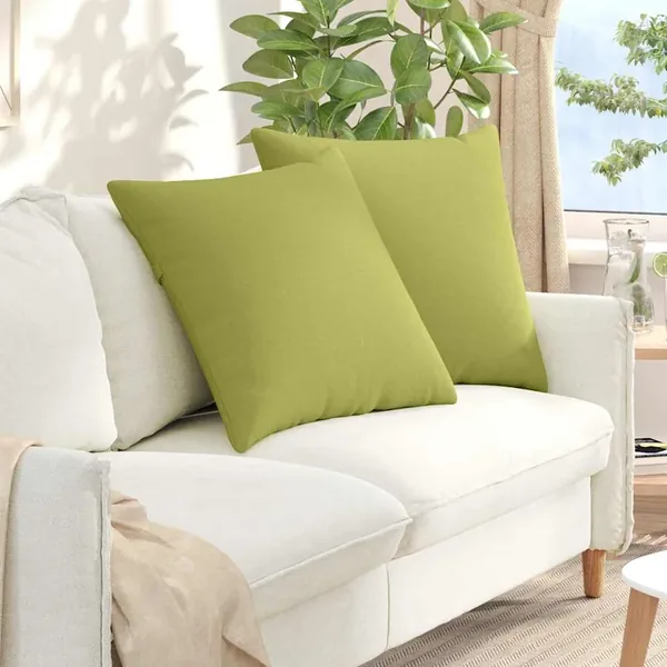 Coussins de canapé 2 pcs Vert clair 60 x 60 cm tissu