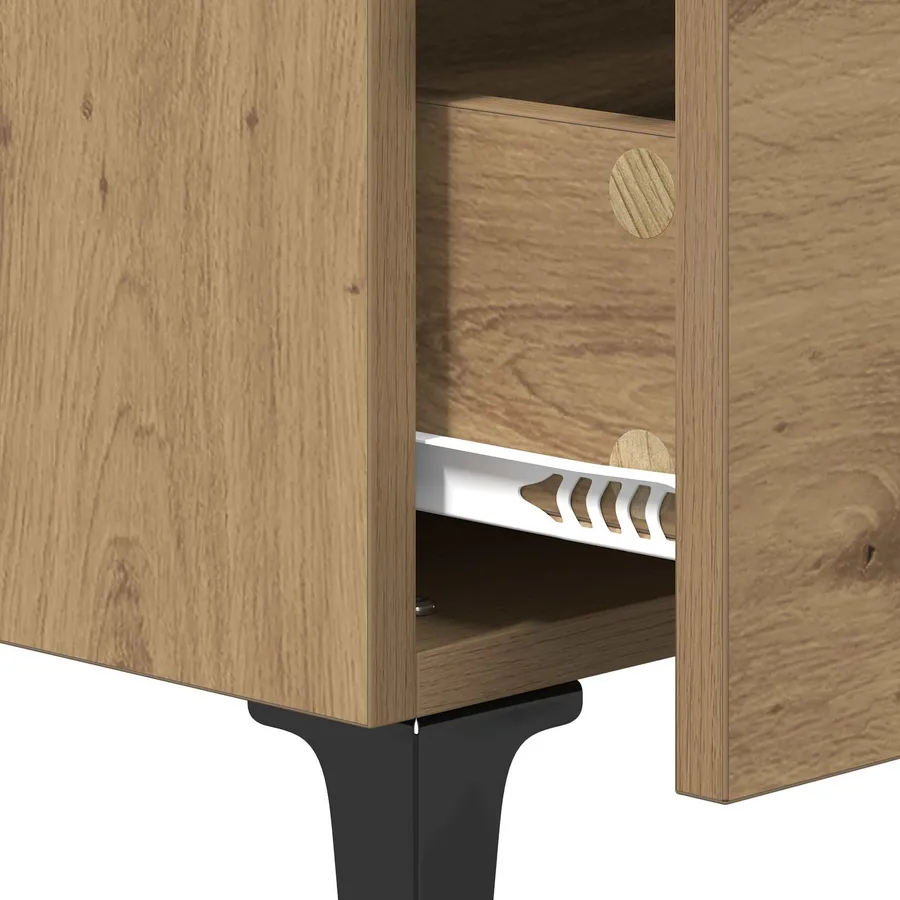 Cabinet de chevet Chêne artisanal 40 x 40,5 x 66 cm - 9