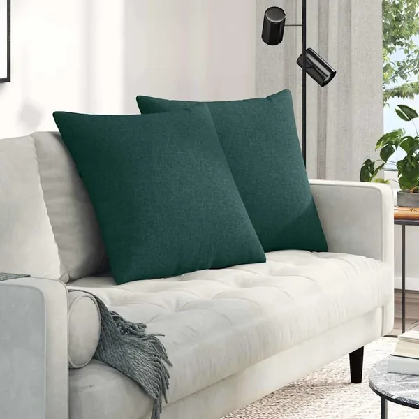 Coussins de canapé 2 pcs Vert foncé 80 x 80 cm tissu