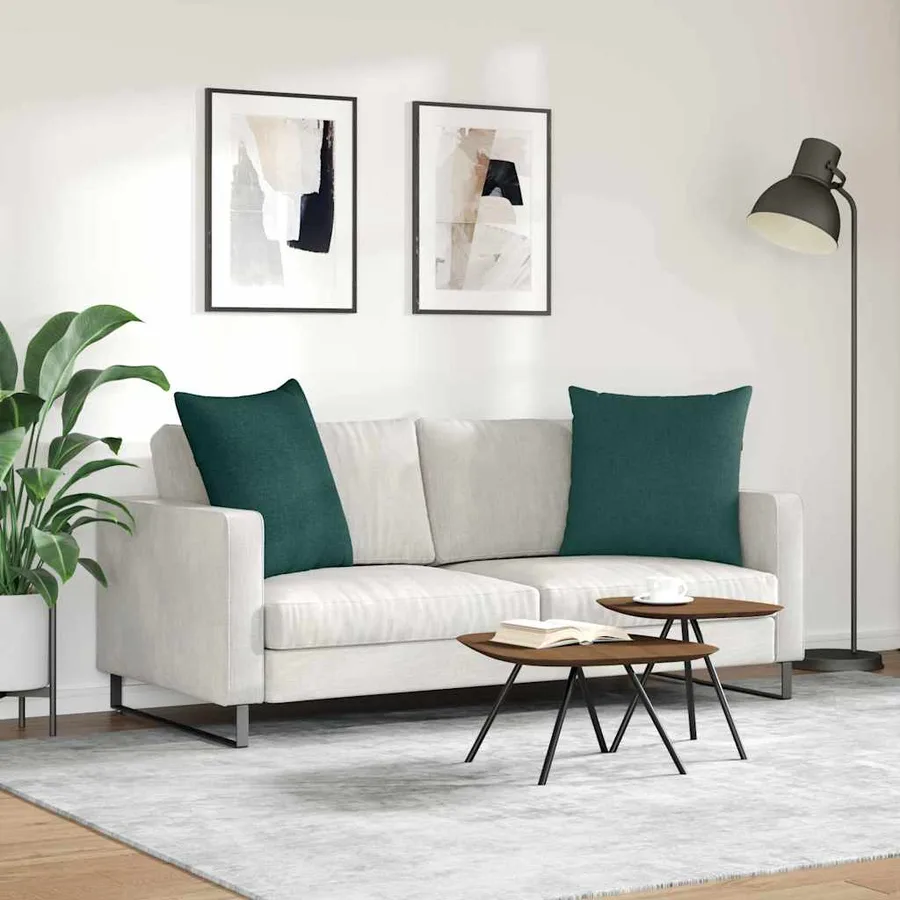Coussins de canapé 2 pcs Vert foncé 80 x 80 cm tissu - 4
