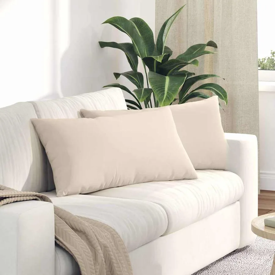 Coussins de canapé 2 pcs Beige 80 x 40 cm tissu